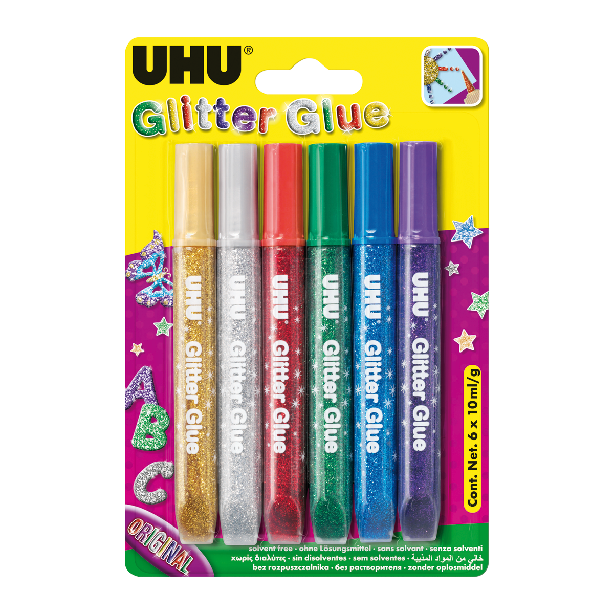 UHU Glitter Glue (6 piezas) UHU